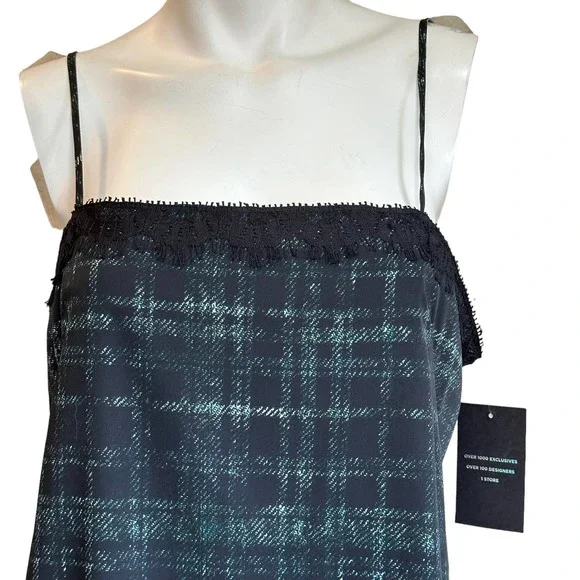 Amanda Uprichard Black & Green Tank Mini Dress sz M NWT $191 orig price - Picture 4 of 11